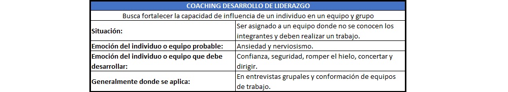 plantilla que muestra como se debe diligenciar el documento para el coaching de desarrollo de liderazgo