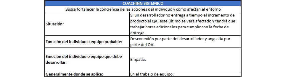 plantilla que muestra como se debe diligenciar el documento para el coaching sistémico