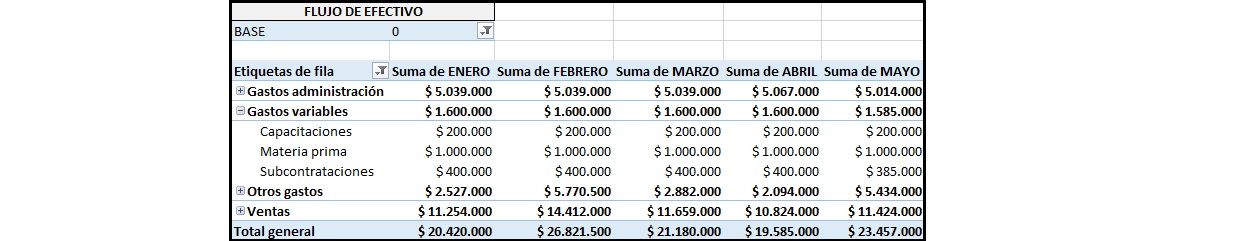plantilla que muestra como se debe diligenciar el documento para informe financiero: estado de flujo de efectivo