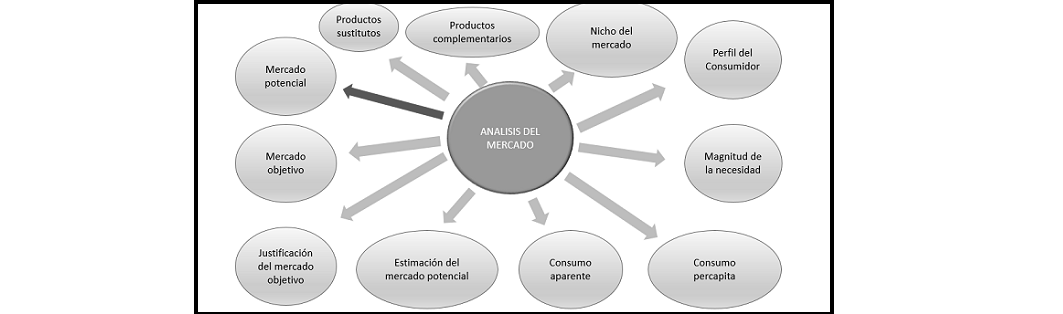 plantilla que muestra como se debe diligenciar el documento para el análisis del mercado