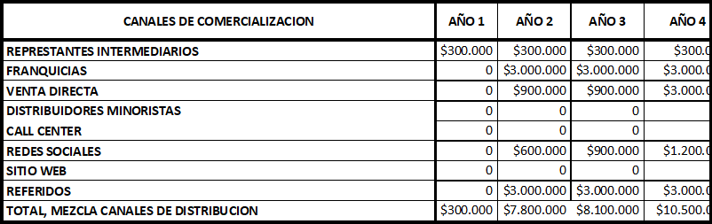 plantilla que muestra como se debe diligenciar el documento para el presupuesto de distribución