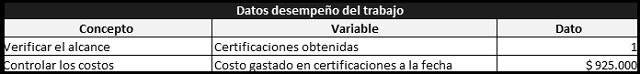 plantilla que muestra como se debe diligenciar el documento para los datos de desempeño del trabajo