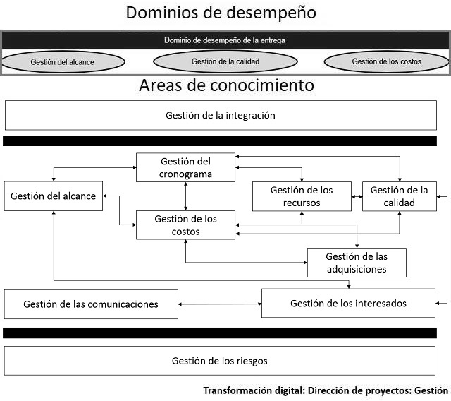 diagrama que muestra como se categorizan los elementos para el dominio de desempeño de la entrega