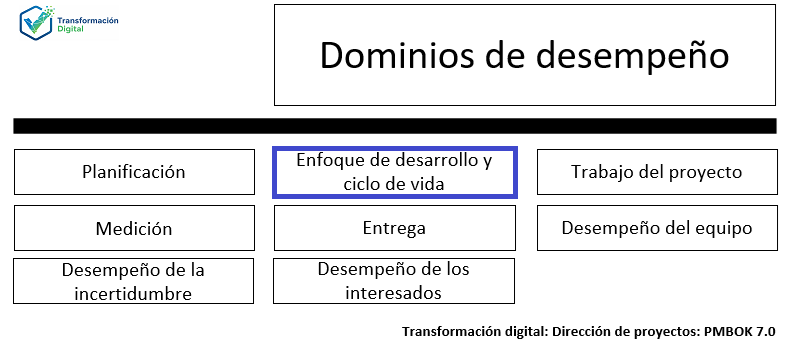 El dominio de desempeño del enfoque de desarrollo y ciclo de vida